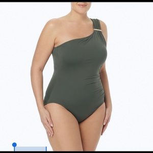 Olive Green micheal Kors Plus size swim suit